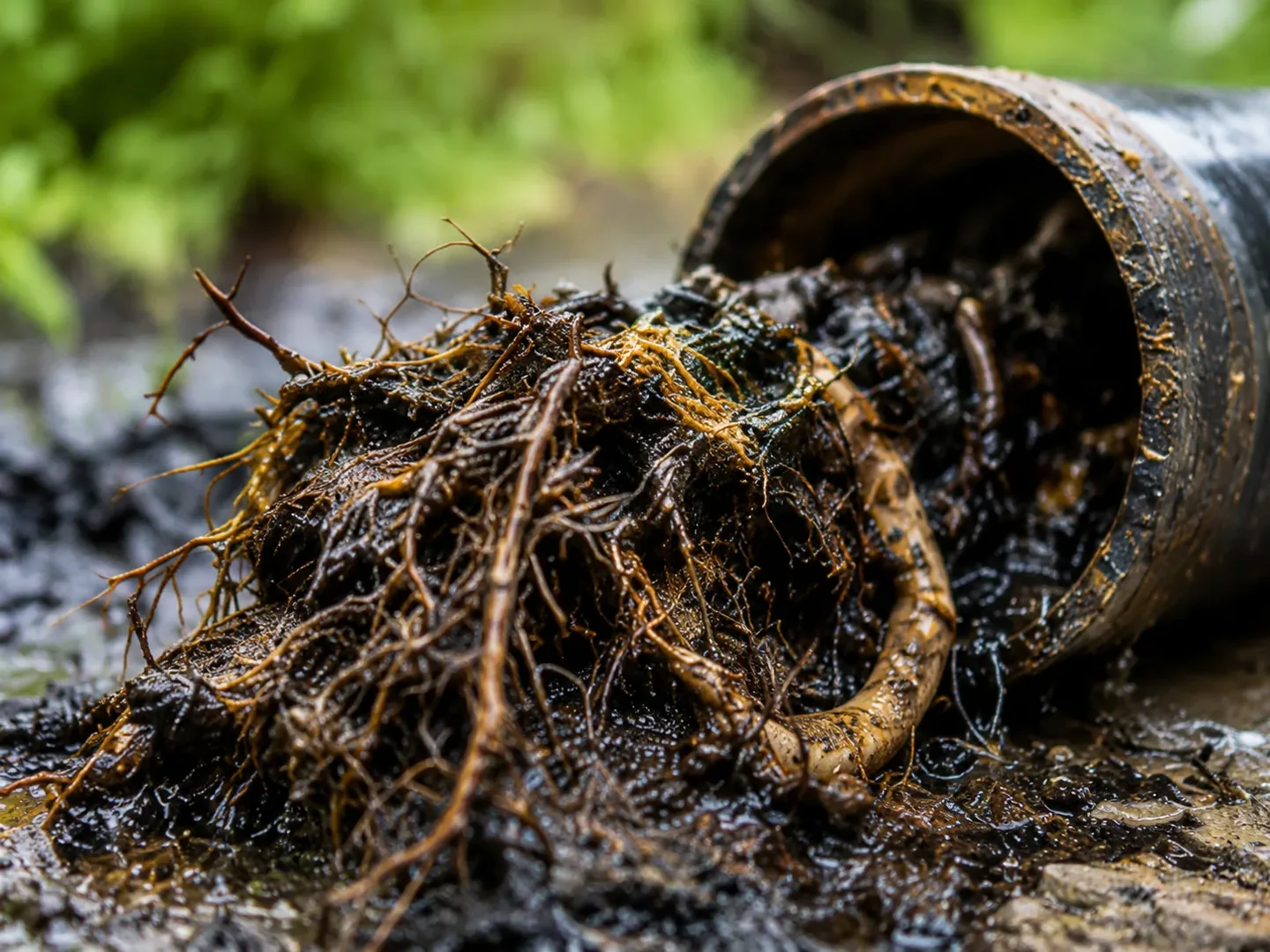 Root removal inside drainage pipe
